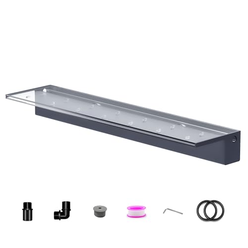 Pool Fountain, LONGRUNNEW Transparent Acrylic Pool Waterfall Spillway with Pipe