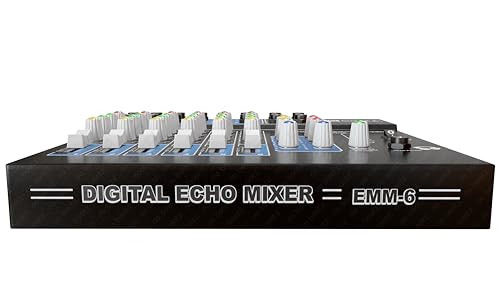 Image of DaBeatz 6-Channel Stereo Echo DJ Sound Mixer for Parties, Stage Effects, Weddings, Diwali Giving Your Occasion an Impressive Output. (Black) (EMM-6)