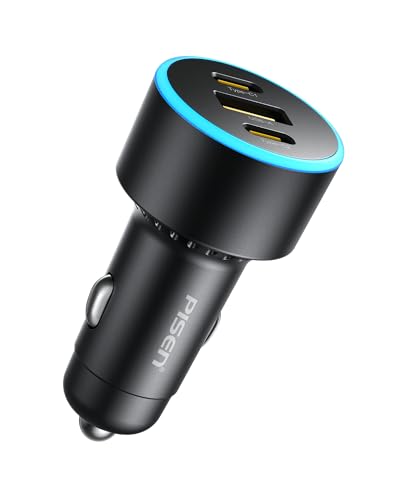 PISEN 60W 3ポート USB C カーチャージャー - PD30W & QC3.0 急速充電 マルチデバイス対応 LEDインジケーター 耐久性設計 安全認証 iPhone 16/15/14/13/12シリーズ（Amazon）