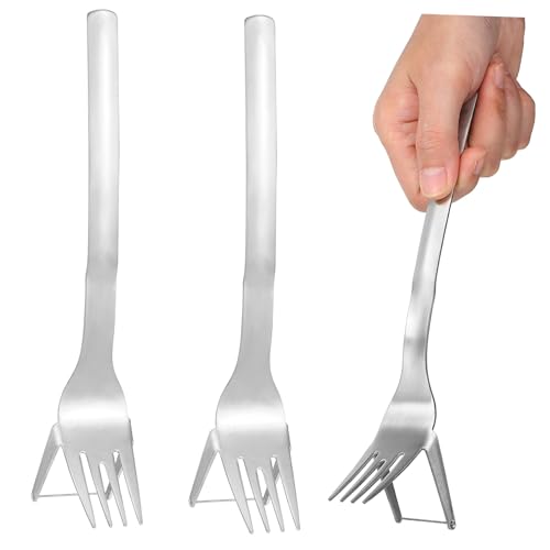 DEARMAMY 2 pezzi Affetta Anguria in Acciaio con Forchetta da Frutta Multifunzionale Utensili da Cucina per Fette di Melone e Cocomero per Casa e Feste in Famiglia