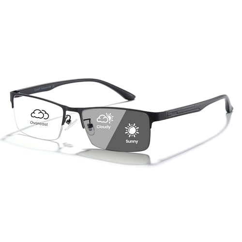 Image of Cyxus Blue Light Blocking Glasses Men Woman Photochromic Semi Rim Computer Gaming Office Study Eyeglasses UV Protection 8001