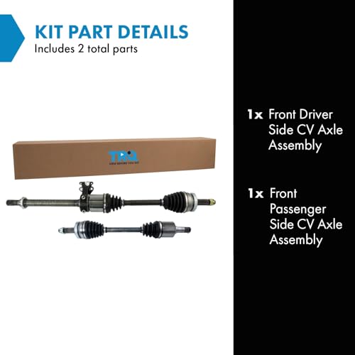 Image of TRQ Front Driver and Passenger Side CV Axle Assembly Set 2 Piece Compatible with 2006 Hyundai Sonata V6 3.3L 2007 Sonata Limited 2007 SE 08-10 V6 3.3L 07-10 Azera Limited Azera SE