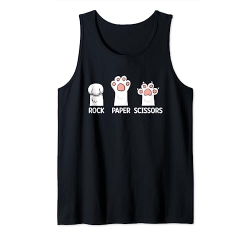 Rock Paper Scissors Cute Cat Paws Kitten Lovers Funny Hand Camiseta sin Mangas
