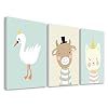 Leuke Baby Dier Foto’s Prints voor Kwekerij Muur Decor Meisjes Slaapkamer Speelkamer Decoraties koe kat Ingelijst