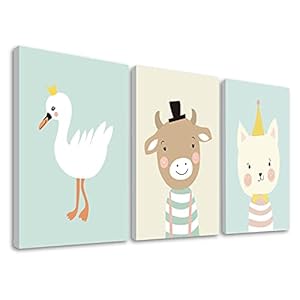 Leuke Baby Dier Foto’s Prints voor Kwekerij Muur Decor Meisjes Slaapkamer Speelkamer Decoraties koe kat Ingelijst