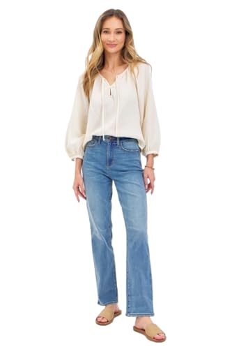 Judy Blue Women's High Waist Straight Jeans (US, Waist, 30, Regular, Medium)