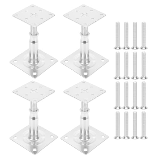 4 Stück Pfostenträger Höhenverstellbar, 100-150mm Galvanisch Verzinkt Stahl Pfostenträger mit Schrauben, Robuste Stütze für Carports, Zäune, Sonnenschutz, Pergolen, Gitterrahmen 4 Stück Pfostenträger Höhenverstellbar, 100-150mm Galvanisch Verzinkt Stahl Pfostenträger mit Schrauben, Robuste Stütze für Carports, Zäune, Sonnenschutz, Pergolen, Gitterrahmen