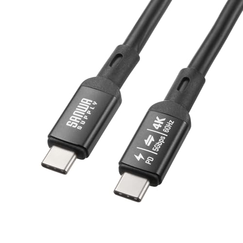 USB5Gbps Type-Cケーブル　PD75W・DP Altモード対応・5m Amazon.co.jp: サンワサプライ USB Type-Cケーブル (4K60映像対応