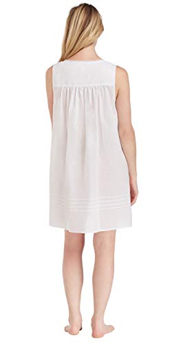 Eileen West Sleepwear & Loungewear for Women – Poetic Woven Lawn Collection - 100% Cotton Lightweight Sleeveless Nightgown2