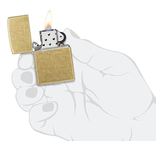 Zippo Street Brass Zapalniczka Sztormowa, Mosiądz, Model Podstawowy, do Napełniania, Wielokrotnego Użytku, Wiatroodporna Konstrukcja, Pudełko Prezentowe, Wyprodukowana w USA,