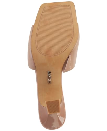 Image of DKNY Women's Keke Square Toe Heeeld Sandal Mule With Logo | Party Sandals
