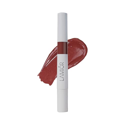 Image of LAMIOR Peptide Glaze Lip Balm - 3 in 1 Formula for Glossy Shine, Healing & Nourishment for Dry Dark & Pigmented Lips with Shea Butter, Non Sticky, Moisturizing Lip Balm for Women, (Choco Fudge)