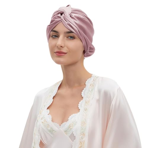 Bonnet de soins de la soie double couche pour un réveil en douceur et sans nœuds