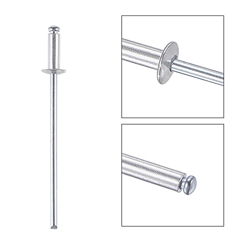 Uxcell Blind Rivets, Aluminum Pull Rivets Core Decoration Rivets 2.4Mm Diameter 6Mm Grip Length Silver Tone, 120Pcs #TOP2