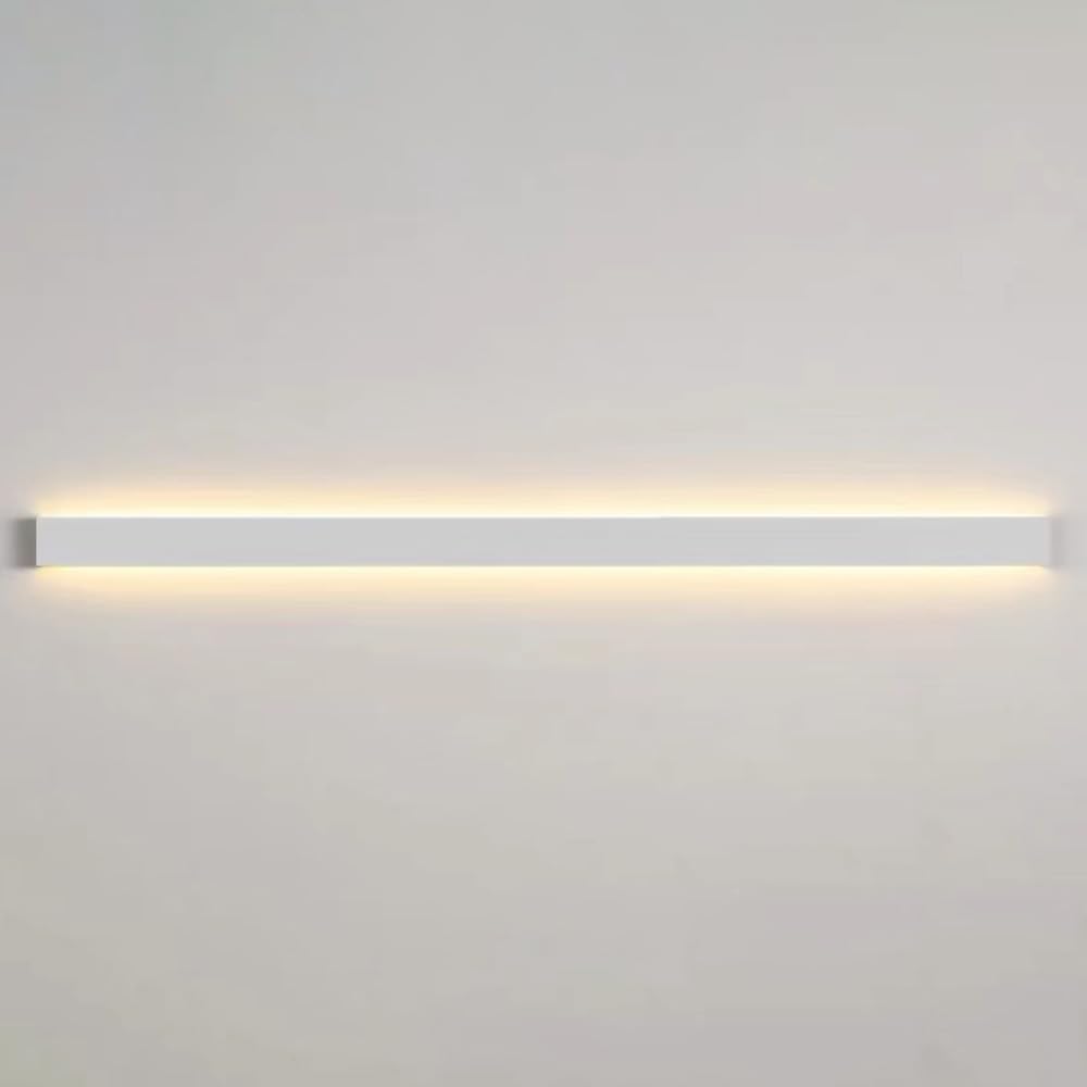 HUAYUSEDF Linear Wall Sconce Lighting Modern White Lamp Long Strip Light, Living Room Sconces Bedroom Lights Hallway Stairs Lamps Indoor Washer,120Cm/150Cm