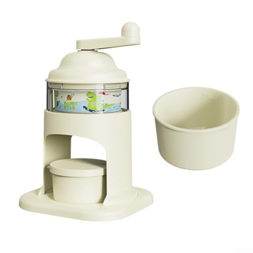 Gettimore Broyeur à glace manuel pour glace pilée, machine à glaçons à manivelle avec matériau ABS, compact 28,5 x 17,7 x 17,7 cm, blanc
