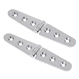 JT-HLM Marine Strap Hinges Pair of 316 Stainless Steel 6'' x 1" Cast Strap Deck Hinge for Boat Hardw