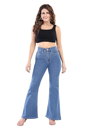 Image of KIVI Women's Boot Cut Cotton Trousers | Stylish Ladies Bottoms for Casual Outings, Modern Dressing, Soft Fabric Feel, Relaxed Movement & Boot-Cut Silhouette for Trendy Styling