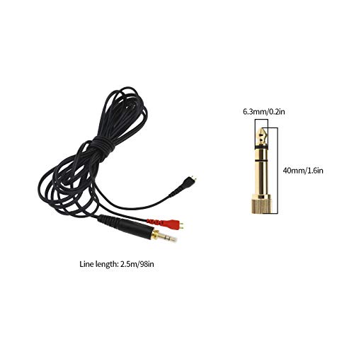EMSea Audio Cable Wire with 3.5/6.3mm Jack, Compatible With Sennheiser HD25 HD560 HD540-2.5m Cable(Left and Right Equal Length) - Image 3