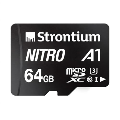 Image of Strontium 64GB Nitro microSDXC Memory Card | Class 10, UHS-I U3 V30, Up to 100MB /s Read Speed, 4K UHD Video Support, A1 Rated for Android Apps