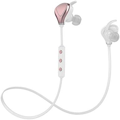 Wireless Bluetooth Headphones, KINGWorld iPhone Headphones Wireless Sports Running with Mic Lightweight Stereo Earbuds Magnetic Sweatproof in-Ear Earphones for iPhone 7/7 Plus(Rose Gold)