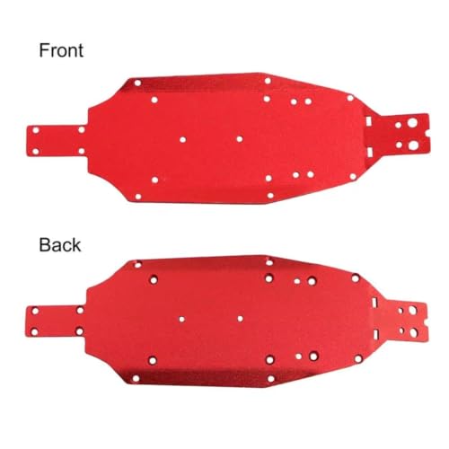 LOS-1766 châssis métal pour voiture Losi Micro-b 2WD 1/24 de couleur rouge - 2