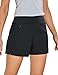 CRZ YOGA Pantaloncini da Trekking Leggeri da Donna Asciugatura Rapida Pantaloncini Sportivi con Tasche con Cerniera - 10cm Nero 42