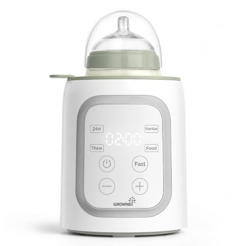 Grownsy Flaschenwärmer Baby 10-in-1 Fläschchenwärmer für alle Flaschen mit Timer präziser Temperaturkontrolle und automatischer Abschaltung multifunktionaler Flaschenwärmer für Muttermilch Grey