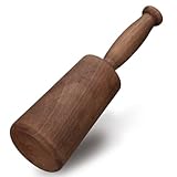 Lanties 12'' Round Turned 21 oz Beech Wood Carving Mallet Chisel Mallet Solid Wooden Hammer with 3.75'' Head Diameter Hard Carving Tools Fine Texture Stable Striking Force for Chisels DIY Projects
