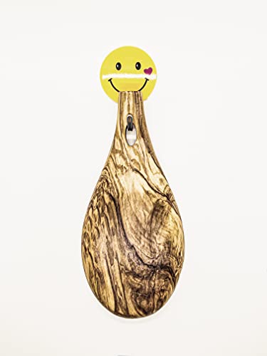 Olive Wood Silicone Spoon Rest For Kitchen Counter, Almond-Shaped Cooking Spoon Holder For Stove Top, Smooth Wooden Spoon, Perfect Holder For Spatulas, Spoons, Tongs & More #TOP4