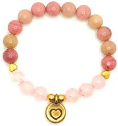 Heart Chakra Natural Rhodonite and Rose Quartz Love and Balance b...