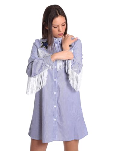 Robe en maille fine bleue Denny Rose 811DD10018 coupe premium