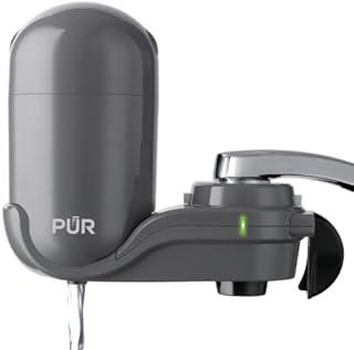 PUR PLUS Faucet Mount Water Filtration System, Gray – Vertical Faucet Mount for Crisp, Refreshing Water, FM2500V