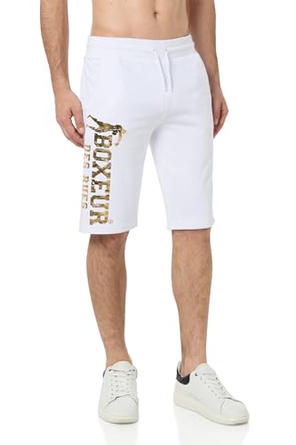 Short blanc Boxeur des Rues et logo doré pour vos sorties d'été