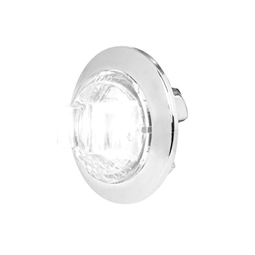 Lámpara LED blanca clara redonda mini 3/4 pulg con bisel cromado miniatura 1