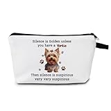 MoCaliduccious Yorkie Lover Makeup Bag Yorkie Gift For Dog Lover Yorkie Mom Gift Zipper Makeup Bag