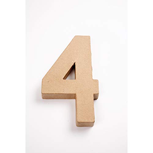 Creativ - Numero 4 in cartapesta, 20 cm