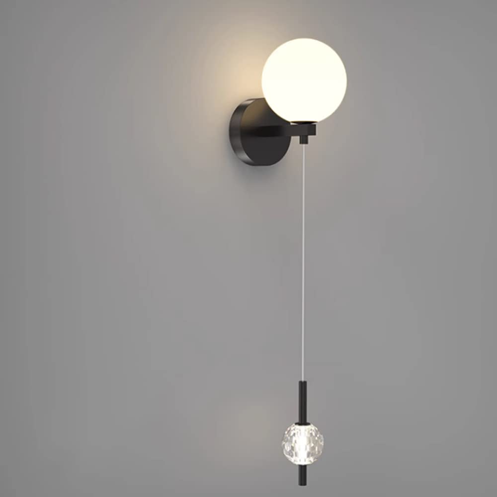 Lampki nocne do pokoju dziecięcego 2 szklane kule kinkiet nowoczesny luksusowy sypialnia dziecięca wystrój pokoju księżniczki lampki nocne kinkiet z 60 cm linkami do zawieszania 3-kolorowe światło