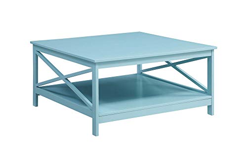 Convenience Concepts Oxford 36" Square Coffee Table, Sea Foam