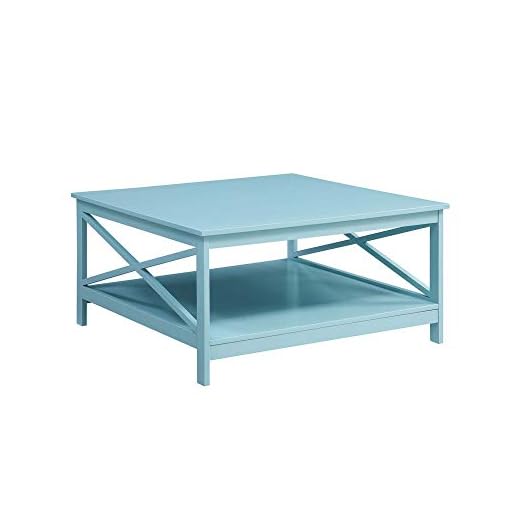Convenience Concepts Oxford 36" Square Coffee Table, Sea Foam