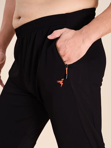 Image of TECHNOSPORT Men's Plus Size Solid Slim Fit Track Pant with Quick Dry SPF50+ for Running, Workout & Sports