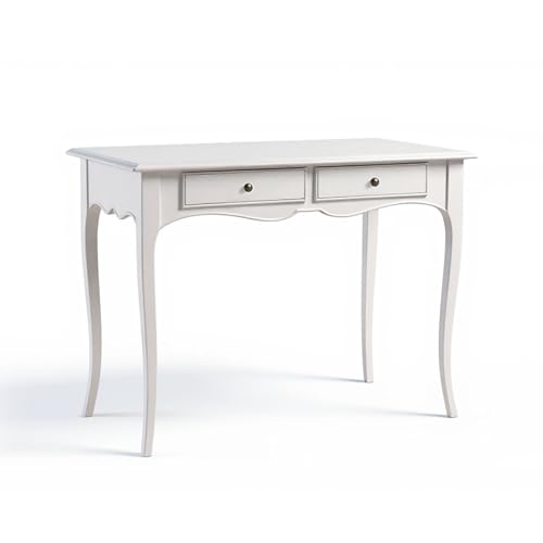 Mar.c.a. Design - Scrivania Arte Povera in Legno 105x55x78 cm 2 Cassetti - Scrittoio Vintage con Gambe a Sciabola Made in Italy