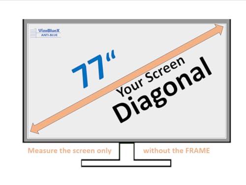 Image of VizoBlueX 77 inch Blue Light and Damage TV Screen Protector. Protection Shield & Anti-Blue Light Filter Blocking UV for LCD LED 4K OLED QLED (67.7 x 39.2 inch)