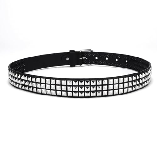 110cm PU Leather Rivet Belt Punk Gothic Belt Black Jean Waist Belt Adjustable Vintage Belt Wide Dress Belt Decorative Pants Belt for Halloween Cosplay2