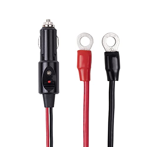 YCIND Heavy Duty 12AWG Male to Male Cigarette Plug Cigarette Lighter Adapter Charger Cord With LED Lights 3ft (3FT)