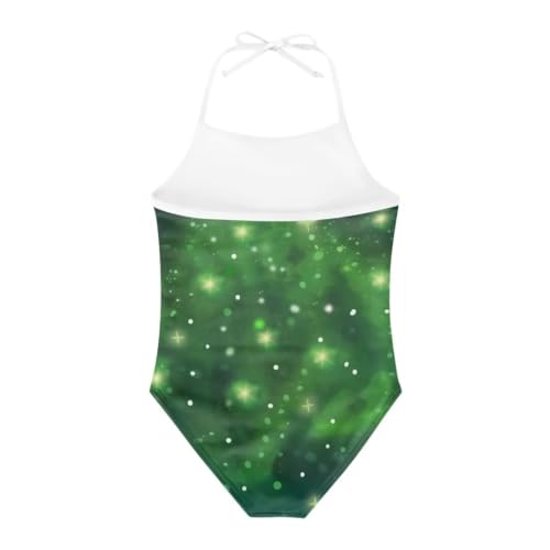 Image of Christmas Kids One-Piece Halter Swimsuits Beach Swimwear Bathing Suit for 3-10 Years Girls