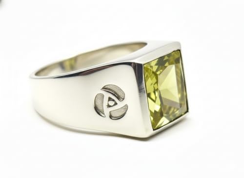 Image of Choose Your Color Mens Bold Ring 925 Sterling Silver Gemstone Wedding Engagement Statement Ring Birthstone Solitaire Jewellery Ring Sizes 4, 5, 6, 7, 8, 9, 10, 11, 12, 13,