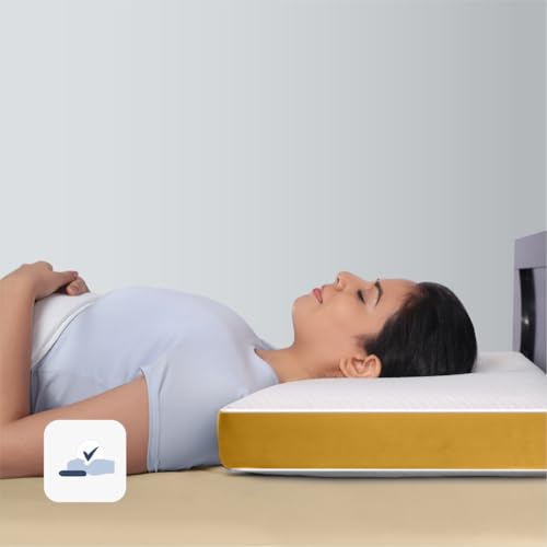 Image of Frido Sleep Plus Memory Foam Pillow | Ergonomic Support for Back & Side Sleepers | Durable, Hypoallergenic & Breathable Cool Pillow | for Everyday Use & Neck, Shoulder Pain | Washable Cover | Yellow