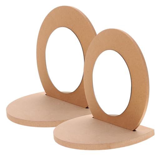 minkissy Unpainted Wooden Mirror DIY Clay Snowflake Decoration Round Tabletop Craft for Boys and Girls and Families