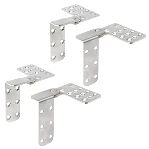 GBGS 4 Pack Pivot Door Hinges,Top & Bottom Pivot Hinge for 1-1/2" Thick Doors,180 Degree Shaft,201 Stainless Steel,Silver